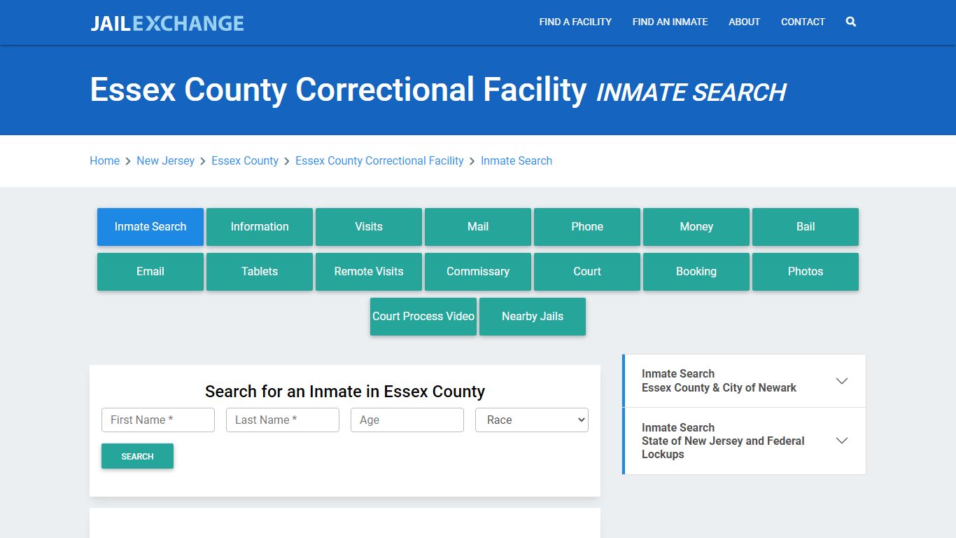 Essex County Correctional Facility Inmate Search - Jail Exchange