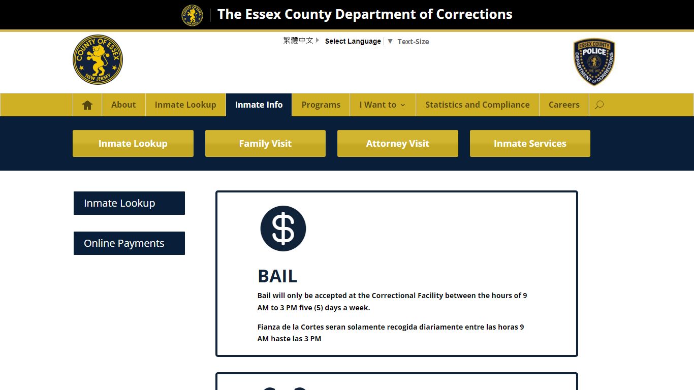 Inmate Info | Department of Correction